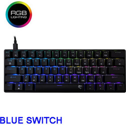 White Shark GK-004121 Μηχανικό Gaming Πληκτρολόγιο 60% με Custom Blue Διακόπτες RGB Black