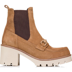 Boss Shoes Γυναικεία Μποτάκια Chelsea Suede Ταμπά με Χοντρό Χαμηλό Τακούνι AW7551