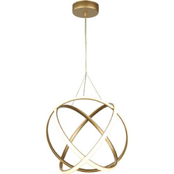 Heronia Lighting Κρεμαστό Φωτιστικό Οροφής Μονόφωτο LED με Ρυθμιζόμενο Λευκό Φως Χρυσό Atomic-40 01-0407