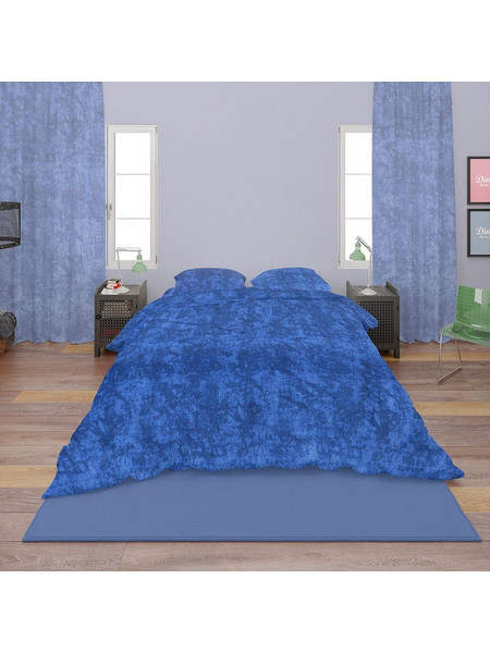 Dimcol Σετ Σεντόνια Υπέρδιπλα Βαμβακερά 220x240 Shadow 631 Electric Blue