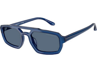 Emporio Armani EA4240U 620180 Ανδρικά Γυαλιά Ηλίου Ορθογώνια Κοκάλινα Μπλε με Μπλε Φακό