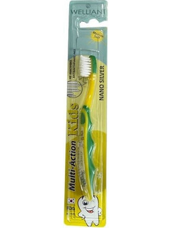 Welliant Multi-Action Nano Silver Soft Παιδική Oδοντόβουρτσα Πράσινη Κίτρινη