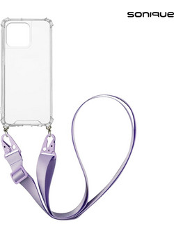 Sonique Strap Back Cover Transparent / Lilac (iPhone 15 Pro Max)