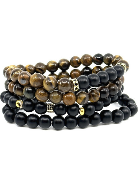 Legend Accessories Σετ Ανδρικά Βραχιόλια από Ατσάλι LGD-BR-2031 4τμχ