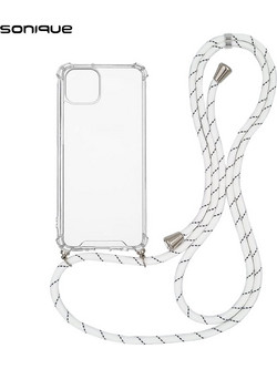 Sonique Strap Back Cover Transparent / Rainbow White (iPhone 14 Plus)