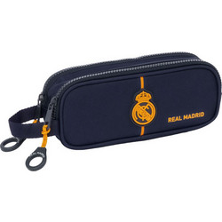 Safta Real Madrid Κασετίνα Βαρελάκι με 2 Θήκες Navy Μπλε 8412688574681