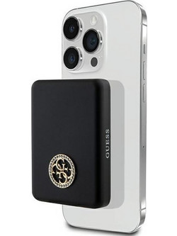Guess Strassed Metal Logo Magsafe Power Bank 3000mAh 5W Black
