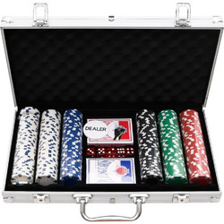 vidaXL Σετ 300 Μάρκες Poker σε Βαλίτσα με 2 Τράπουλες 80416