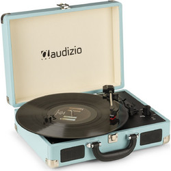 Audizio RP114 Πικάπ Βαλιτσάκι με Ηχεία Bluetooth & USB Light Blue