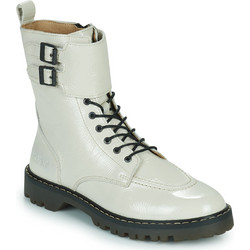 Kickers Deckranger Γυναικεία Αρβυλάκια Λουστρίνι Εκρού με Χοντρό Χαμηλό Τακούνι 878060-50-31