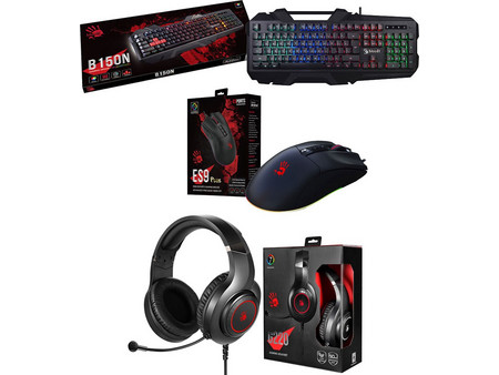 Bloody Σετ Gaming Πληκτρολόγιο RGB Black