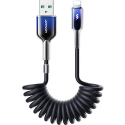 Joyroom Crystal Clear Series Spiral USB-A to Lightning Cable 1.5m Black S-A43