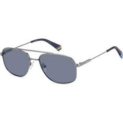 Polaroid Eyewear PLD6235SX V84C3 Ανδρικά Γυαλιά Ηλίου Aviator Μεταλλικά Ασημί με Μαύρο Φακό