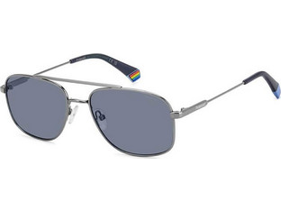 Polaroid Eyewear PLD6235SX V84C3 Ανδρικά Γυαλιά Ηλίου Aviator Μεταλλικά Ασημί με Μαύρο Φακό