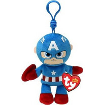 Ty Beanie Babies Floppy Captain America με Κλιπ 1607-34004