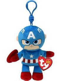 Ty Beanie Babies Floppy Captain America με Κλιπ 1607-34004