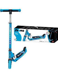 AS Company Flex Pro Αναδιπλούμενο Παιδικό Πατίνι Δίτροχο με Φωτάκια Γαλάζιο