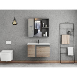 PoliHome Σετ Έπιπλο Mπάνιου με Νιπτήρα & Καθρέπτη Borean 162827439