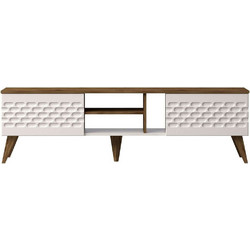 Hanah Home Έπιπλο Τηλεόρασης Μοριοσανίδα Άσπρο Μ180xΠ35xΥ53cm Egg 875ZNA3039