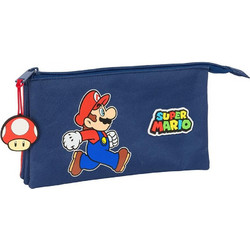 Safta Super Mario Trick Κασετίνα με 3 Θήκες Μπλε 812508744