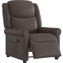 vidaXL Πολυθρόνα Relax με Υποπόδιο Ανακλινόμενη Δερμάτινη Καφέ 3303415