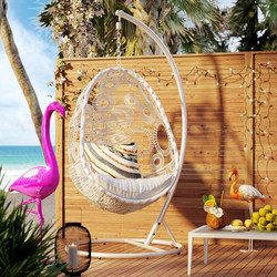 Kare Design Ibiza Κρεμαστή Κούνια Φωλιά Wicker Λευκή KA-85591