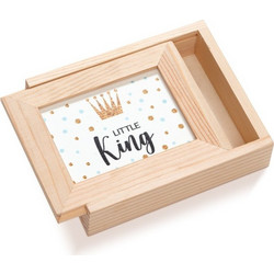 Parisis Μπομπονιέρα Βάπτισης Κασετίνα Little King από Plexiglass & Ξύλο 01724402