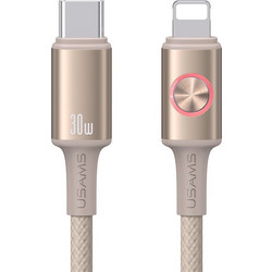 Usams SJ753 Braided USB-C to Lightning Cable 30W 1.2m Beige SJ753USB02