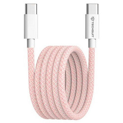 Techsuit PCB114D Braided USB-C to USB-C 60W 1m Pink 5949419262904