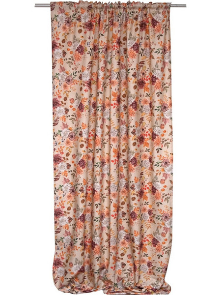 Anna Riska Κουρτίνα Παραθύρου Floral με Τρέσα 140x270 435150 Beige Multi