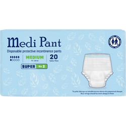 Mediform Medi Pant Super Medium Πάνες Βρακάκι Ακράτειας 6 Σταγόνες 20τμχ