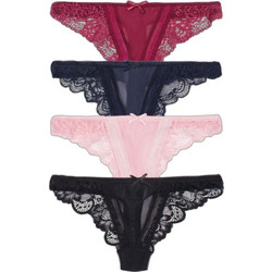 Cottonhill Γυναικείο Sexy String με Δαντέλα Μαύρο Ροζ Navy Μπλε Φούξια CH4336