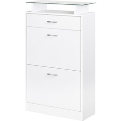 HOMCOM Παπουτσοθήκη Μοριοσανίδας Λευκή M60xΠ24xY105.5cm 837-069WT