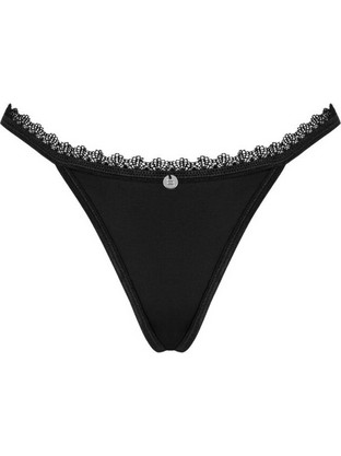 Obsessive Maderris Γυναικείο Sexy String με Δαντέλα Μαύρο