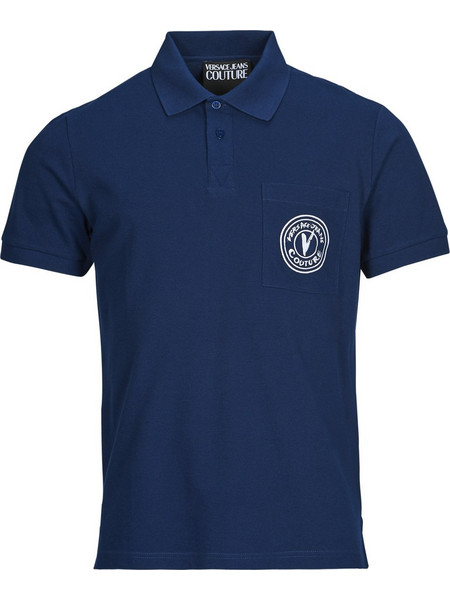 Versace Ανδρική Μπλούζα Polo Κοντομάνικη Navy Μπλε 78GAGT01-CJ01T-283