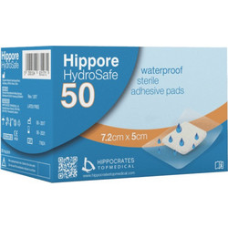 Hippocrates Topmedical Hippore HydroSafe Αποστειρωμένα Αδιάβροχα Αυτοκόλλητα Επιθέματα 7.2x5cm 50τμχ