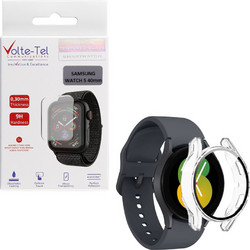 Volte-Tel Πλαστική Θήκη Tempered Glass για Samsung Galaxy Watch 5 40mm Διαφανής