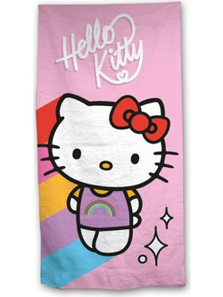 Hello Kitty Rainbow Παιδική Πετσέτα Θαλάσσης Ροζ 70x140cm 130899