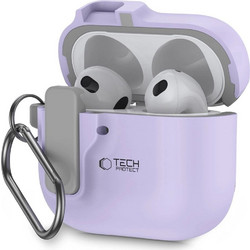 Tech-Protect Slim Hook Θήκη Σιλικόνης με Γάντζο για Apple AirPods 4 Λιλά