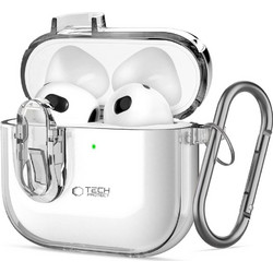 Tech-Protect Slim Hook Θήκη Σιλικόνης με Γάντζο για Apple AirPods 4 Διαφανής