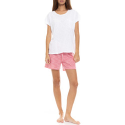 Pink Label Σετ Γυναικείες Πιτζάμες Καλοκαιρινές Βαμβακερές Λευκές Κόκκινες S1419-614898