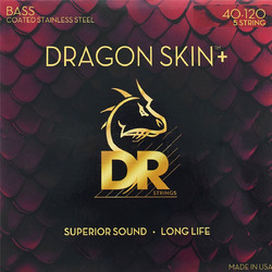 DR Strings Dragon Skin+ Coated Σετ 5 Χορδές Ηλεκτρικού Μπάσου Stainless Steel 40-120" Light Tension