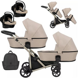 Kunert Brav Duo Καρότσι Μωρού 3 σε 1 Beige Champagne