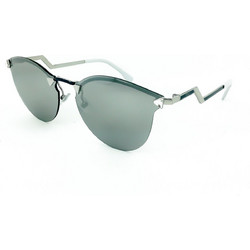 Fendi FF0040S WQ6SS Γυναικεία Γυαλιά Ηλίου Στρογγυλά Μεταλλικά Ασημί με Μαύρο Φακό