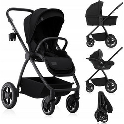 Lionelo Meril Καρότσι Μωρού 3 σε 1 Black Onyx