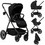 Lionelo Meril Καρότσι Μωρού 3 σε 1 Black Onyx