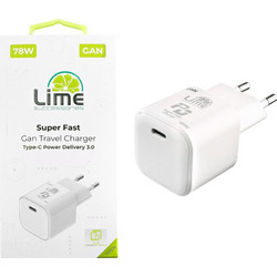 Lime LTC78W Φορτιστής χωρίς Καλώδιο με Θύρα USB-C 78W Quick Charge 3.0 & Power Delivery