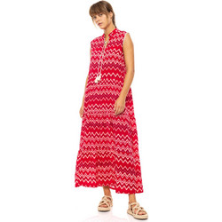 Pink Label Midi Καλοκαιρινό Καθημερινό Φόρεμα Μεταξωτό Φούξια B628