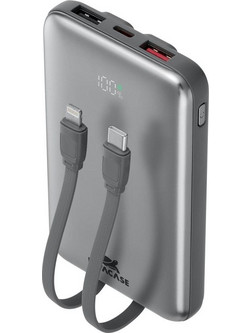 Rivacase VA2611 Power Bank 10000mAh 30W με 2 Θύρες USB-A & 2 Θύρες USB-C Power Delivery Grey