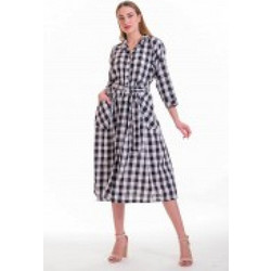 Rima Midi Καθημερινό Φόρεμα Σεμιζιέ Μαύρο 3502-5-44